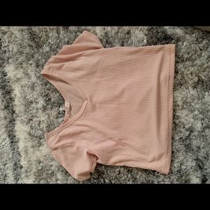 romwe pink cropped tee